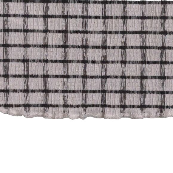 Madewell Windowpane Plaid Crinkle Polo Crop Top XS New - Picture 4 of 10